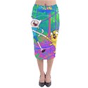 Jake And Finn Adventure Time Landscape Forest Saturation Velvet Midi Pencil Skirt View1