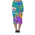 Jake And Finn Adventure Time Landscape Forest Saturation Velvet Midi Pencil Skirt View2