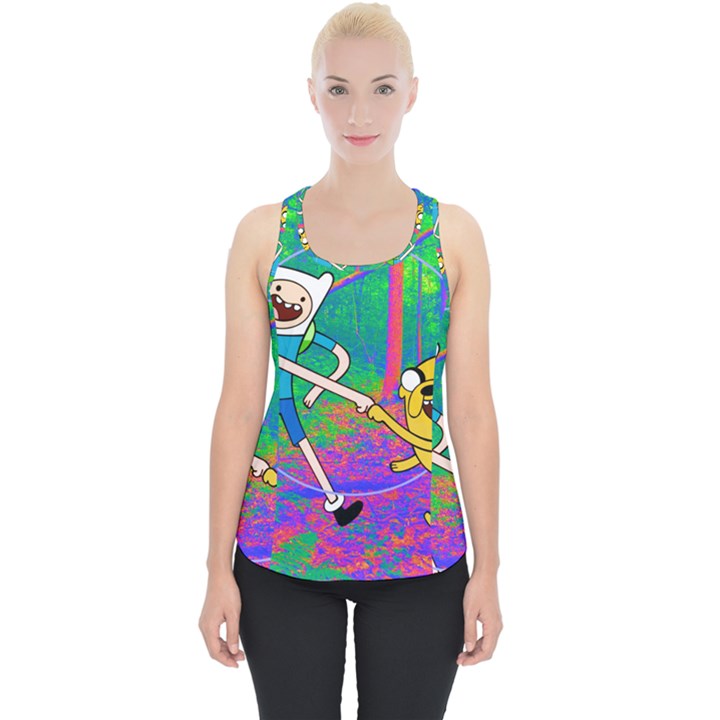 Jake And Finn Adventure Time Landscape Forest Saturation Piece Up Tank Top