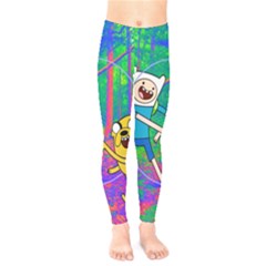 Jake And Finn Adventure Time Landscape Forest Saturation Kids  Leggings by Sarkoni