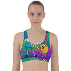 Jake And Finn Adventure Time Landscape Forest Saturation Back Weave Sports Bra by Sarkoni