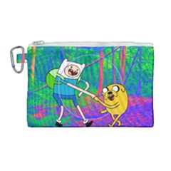 Jake And Finn Adventure Time Landscape Forest Saturation Canvas Cosmetic Bag (large) by Sarkoni