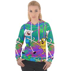 Jake And Finn Adventure Time Landscape Forest Saturation Women s Overhead Hoodie by Sarkoni