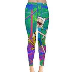 Jake And Finn Adventure Time Landscape Forest Saturation Inside Out Leggings by Sarkoni