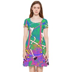 Jake And Finn Adventure Time Landscape Forest Saturation Inside Out Cap Sleeve Dress by Sarkoni