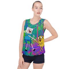 Jake And Finn Adventure Time Landscape Forest Saturation Bubble Hem Chiffon Tank Top by Sarkoni