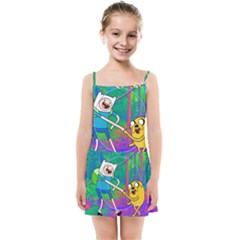 Jake And Finn Adventure Time Landscape Forest Saturation Kids  Summer Sun Dress by Sarkoni