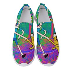 Jake And Finn Adventure Time Landscape Forest Saturation Women s Slip On Sneakers by Sarkoni