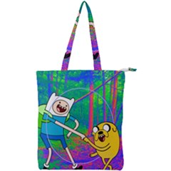 Jake And Finn Adventure Time Landscape Forest Saturation Double Zip Up Tote Bag by Sarkoni