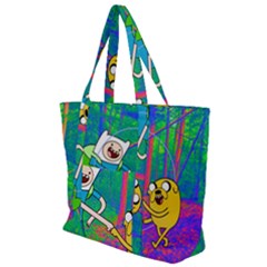 Jake And Finn Adventure Time Landscape Forest Saturation Zip Up Canvas Bag by Sarkoni