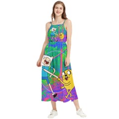 Jake And Finn Adventure Time Landscape Forest Saturation Boho Sleeveless Summer Dress by Sarkoni