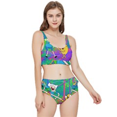 Jake And Finn Adventure Time Landscape Forest Saturation Frilly Bikini Set by Sarkoni