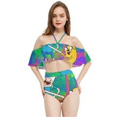 Jake And Finn Adventure Time Landscape Forest Saturation Halter Flowy Bikini Set  by Sarkoni