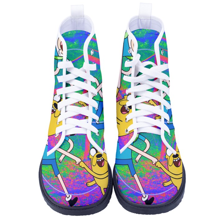 Jake And Finn Adventure Time Landscape Forest Saturation Women s High-Top Canvas Sneakers