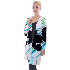 Geometric Shapes Background Hooded Pocket Cardigan by Bedest