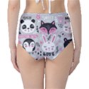 Big Set With Cute Cartoon Animals Bear Panda Bunny Penguin Cat Fox Classic High-Waist Bikini Bottoms View2