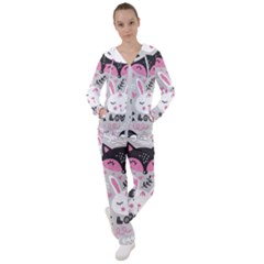 Big Set With Cute Cartoon Animals Bear Panda Bunny Penguin Cat Fox Women s Tracksuit by Bedest