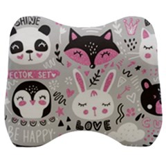 Big Set With Cute Cartoon Animals Bear Panda Bunny Penguin Cat Fox Velour Head Support Cushion by Bedest