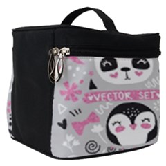 Big Set With Cute Cartoon Animals Bear Panda Bunny Penguin Cat Fox Make Up Travel Bag (small) by Bedest