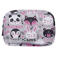 Big Set With Cute Cartoon Animals Bear Panda Bunny Penguin Cat Fox Make Up Pouch (small) by Bedest