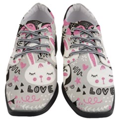 Big Set With Cute Cartoon Animals Bear Panda Bunny Penguin Cat Fox Women Heeled Oxford Shoes by Bedest