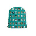 Different Type Vector Cartoon Dog Faces Drawstring Pouch (Large) View1