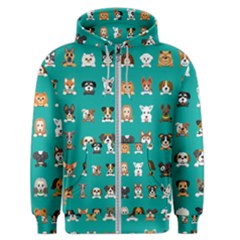 Different Type Vector Cartoon Dog Faces Men s Zipper Hoodie by Bedest