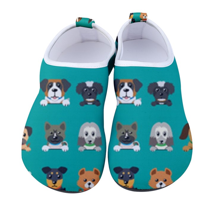 Different Type Vector Cartoon Dog Faces Men s Sock-Style Water Shoes