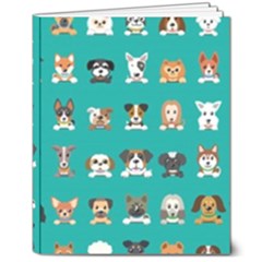 Different Type Vector Cartoon Dog Faces 8  X 10  Hardcover Notebook by Bedest