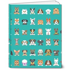 Different Type Vector Cartoon Dog Faces 8  X 10  Softcover Notebook by Bedest