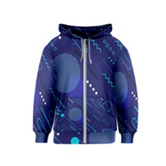 Classic Blue Background Abstract Style Kids  Zipper Hoodie by Bedest