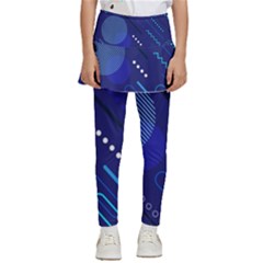 Classic Blue Background Abstract Style Kids  Skirted Pants by Bedest