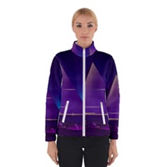 Egyptian Pyramids Night Landscape Cartoon Women s Bomber Jacket