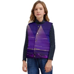 Egyptian Pyramids Night Landscape Cartoon Kid s Button Up Puffer Vest	 by Bedest