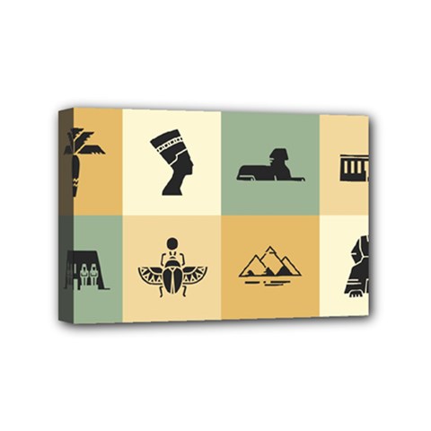 Egyptian Flat Style Icons Mini Canvas 6  X 4  (stretched) by Bedest