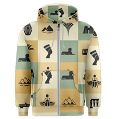 Egyptian Flat Style Icons Men s Zipper Hoodie by Bedest