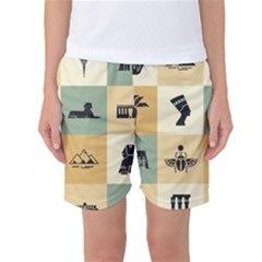 Egyptian Flat Style Icons Women s Basketball Shorts by Bedest