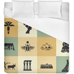 Egyptian Flat Style Icons Duvet Cover (king Size) by Bedest