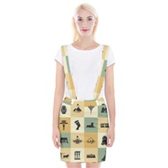 Egyptian Flat Style Icons Braces Suspender Skirt by Bedest