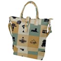 Egyptian Flat Style Icons Buckle Top Tote Bag View1