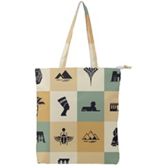 Egyptian Flat Style Icons Double Zip Up Tote Bag by Bedest