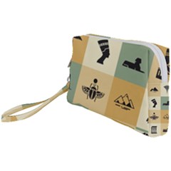 Egyptian Flat Style Icons Wristlet Pouch Bag (small) by Bedest