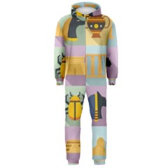 Egypt Icons Set Flat Style Hooded Jumpsuit (men) by Bedest