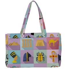 Egypt Icons Set Flat Style Canvas Work Bag by Bedest