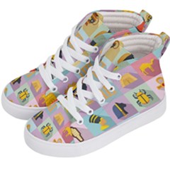 Egypt Icons Set Flat Style Kids  Hi-top Skate Sneakers by Bedest