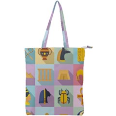 Egypt Icons Set Flat Style Double Zip Up Tote Bag by Bedest