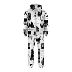 Dark Seamless Pattern Symbols Landmarks Signs Egypt Hooded Jumpsuit (kids) by Bedest