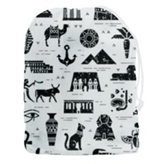 Dark Seamless Pattern Symbols Landmarks Signs Egypt Drawstring Pouch (3xl) by Bedest