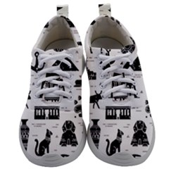 Dark Seamless Pattern Symbols Landmarks Signs Egypt Mens Athletic Shoes by Bedest