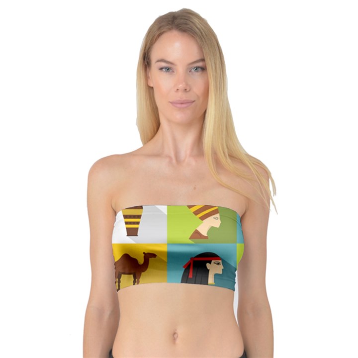 Egypt Travel Items Icons Set Flat Style Bandeau Top